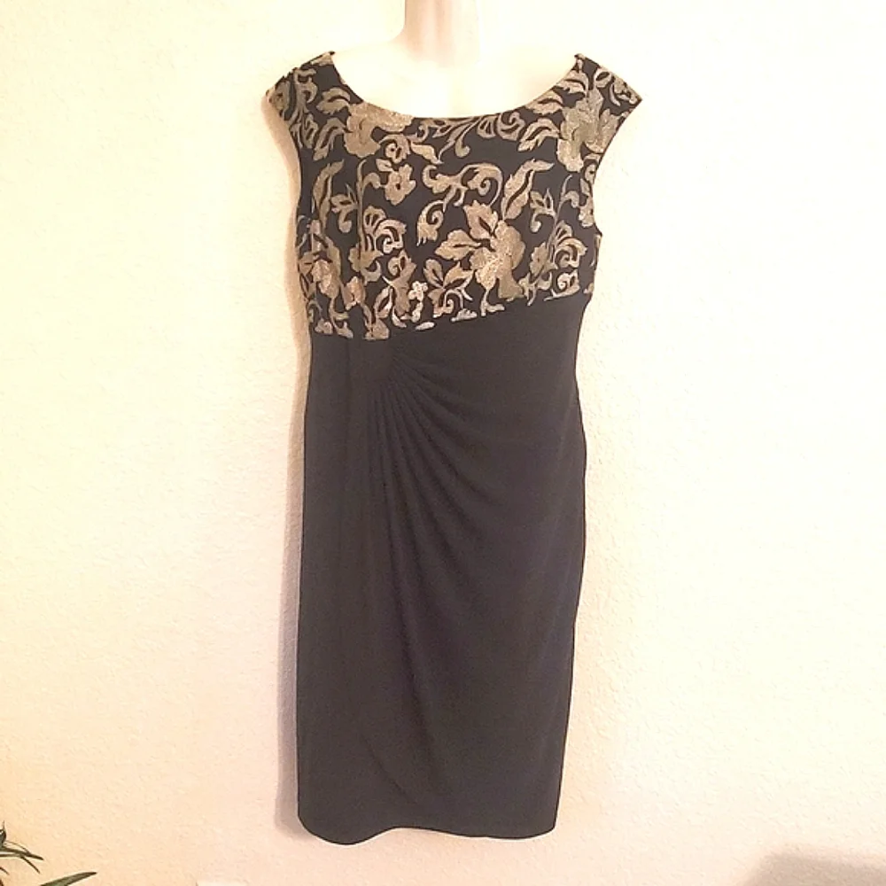 🥂Evening Black & Gold Sheath Dress🥂